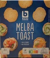 Suhkru kogus sees Melba toast