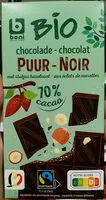 Sokerin määrä sisällä Chocolat noir bio aux éclats de noisettes