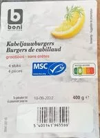 Quantité de sucre dans Burgers de cabillaud