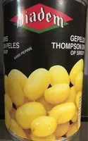 入っている砂糖の量 Raisins Thompson pelés au sirop