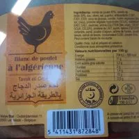 Jumlah gula yang masuk Blanc de poulet à l'algérienne