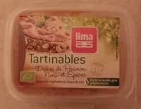 Sucre et nutriments contenus dans Tartinables