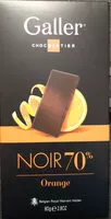 Quantité de sucre dans Tablette Galler Noir 70% Orange