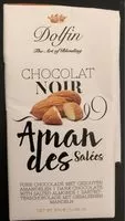 Sokerin määrä sisällä Chocolat noir amandes salees