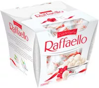 Amount of sugar in Raffaello fines gaufrettes enrobees de noix de coco fourrees noix de coco avec amande entiere ballotin de 18 pieces