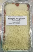 Suhkru kogus sees Lasagne Bolognaise à base de viande de porc