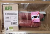 Zuckermenge drin Bio saucisse porc/boeuf