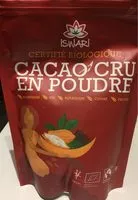 Cantidad de azúcar en Cacao Cru en Poudre