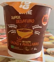 चीनी की मात्रा Super desayuno avena sin gluten cacao y avellanas