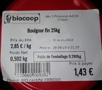 Suhkru kogus sees Boulgour Fin