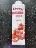 Suhkru kogus sees Cheasy yoghurt - jordbær & rabarber