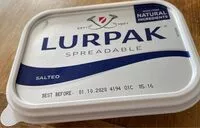 Sucre et nutriments contenus dans Lurpak