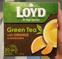 Suhkru kogus sees Loyd Tea Green & White (orange & Mandarin)