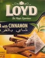 Suhkru kogus sees Loyd Black Tea With Cinnamon 20 Tea Bags x