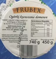 Sucre et nutriments contenus dans Frubex