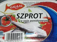 Suhkru kogus sees Sprat in tomato sauce