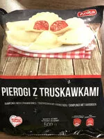 Suhkru kogus sees Pierogi Teigtaschen mit Erdbeeren
