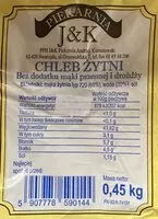 चीनी की मात्रा Chleb żytni