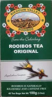 Azúcar y nutrientes en Biedouw valley rooibos tea