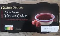 Jumlah gula yang masuk Panna cotta et son coulis à la framboise