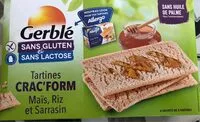Sokerin määrä sisällä Tartines Crac'form à la farine d'avoine et de riz complets