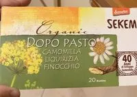 İçindeki şeker miktarı Dopo pasto tisana
