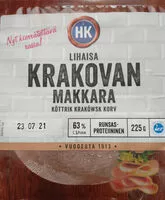 Quantité de sucre dans HK Lihaisa Krakovan makkara