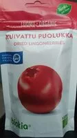 Sokerin määrä sisällä Kuivattu puolukka