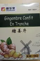 Zuckermenge drin Gingembre confit en tranches