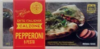 Zuckermenge drin Ekte Italiensk Calzone Pepperoni & Pesto