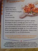Amount of sugar in Mors hjemmebakte Pizzagjær