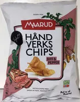İçindeki şeker miktarı Håndverkschips Biff & Pepper