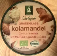 Sokerin määrä sisällä Coop Änglamark Ekologisk Gräddglass Kolamandel
