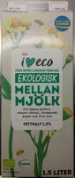 İçindeki şeker miktarı ICA i♥eco ekologisk mellanmjölk