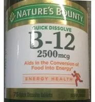 Quantité de sucre dans B-12, 2500mcg