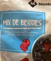 Cantidad de azúcar en Mix de berries