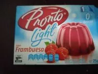 Cantidad de azúcar en Pronto Light sabor frambuesa