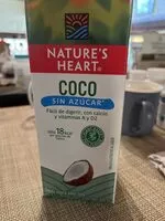 Cantidad de azúcar en Bebida vegetal Nature's Heart sabor coco sin azúcar 946 ml