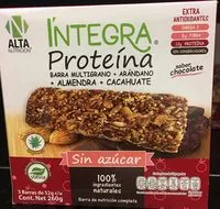 Cantidad de azúcar en Integra proteína arándano, almendra, cacahuate.