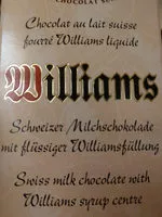 入っている砂糖の量 Chocolat Au Lait Suisse Fin Fourré Williams Liquide