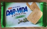 Количество сахара в DAR-VIDA extra fin Thym & Sel