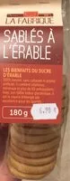 Quantité de sucre dans Sablés à l'érable