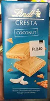 चीनी की मात्रा Cresta Coconut Weisse Schokolade Mit Knuspriger Nougat-Cocos Füllung