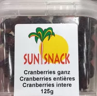 Jumlah gula yang masuk Sun Snack Cranberries entières