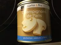 Suhkru kogus sees Champignons de Paris émincés