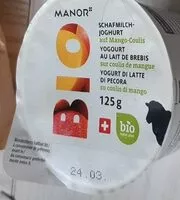 入っている砂糖の量 Yoghourt lait de brebis sur coulis de mangue