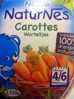 Sokerin määrä sisällä NESTLE NATURNES Petits Pots Bébé Carottes -2x130g -Dès 4/6 mois