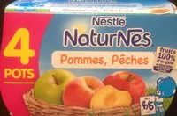 Sokerin määrä sisällä NESTLÉ NATURNES Purée bébé Pommes Pêches -4x130g -Dès 4/6 mois