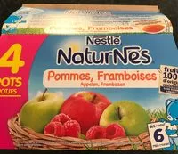 Sokerin määrä sisällä NESTLÉ NATURNES Purée bébé Pommes Framboises -4x130g -Dès 6 mois