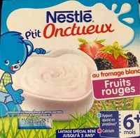 Quantité de sucre dans NESTLÉ P'TIT ONCTUEUX au Fromage Blanc Fruits Rouges-4x100g-Dès 6 mois